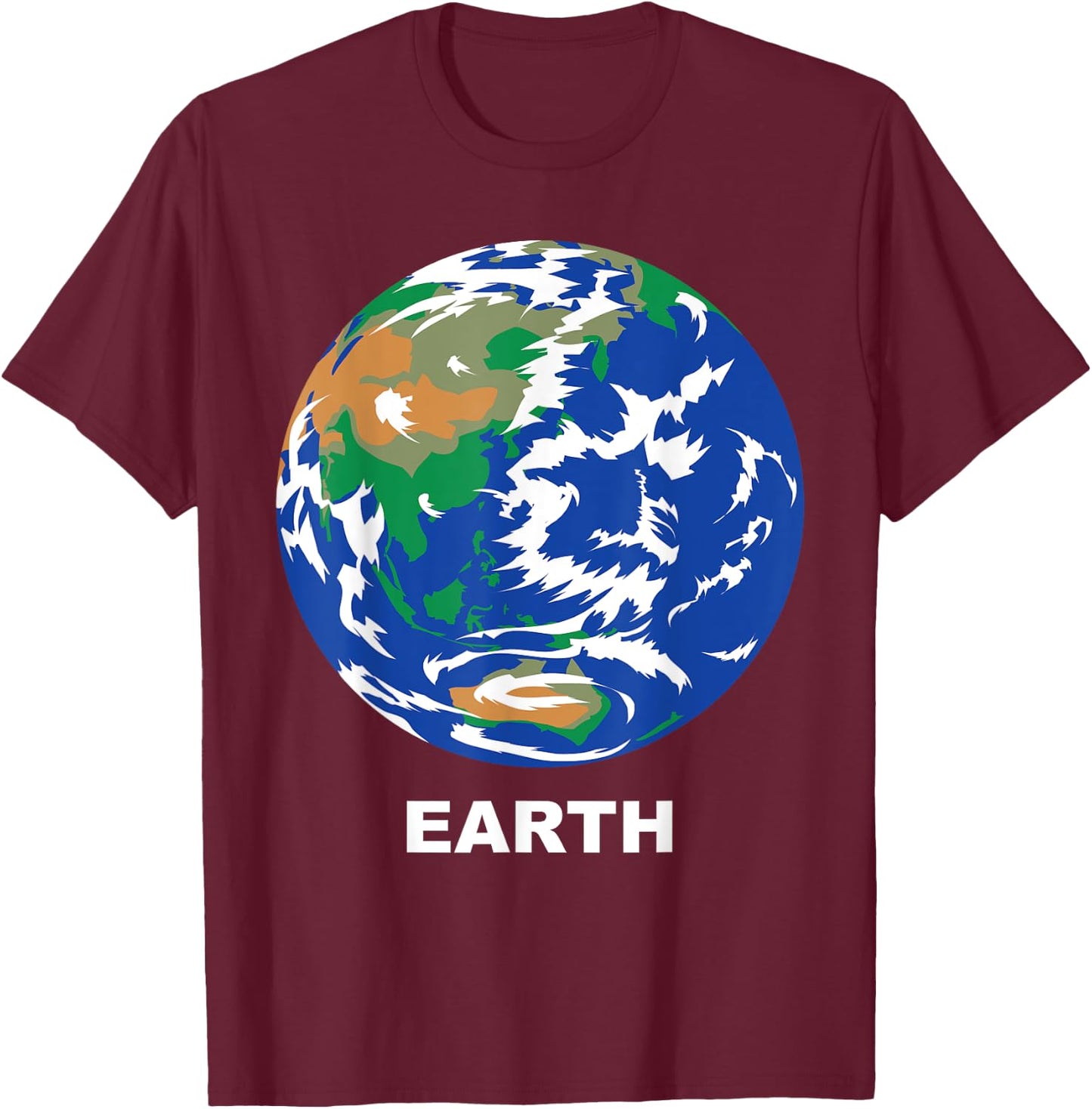 Solar System Group Costumes - Earth Terrestrial Planet T-Shirt - T-Shirt | Maroon
