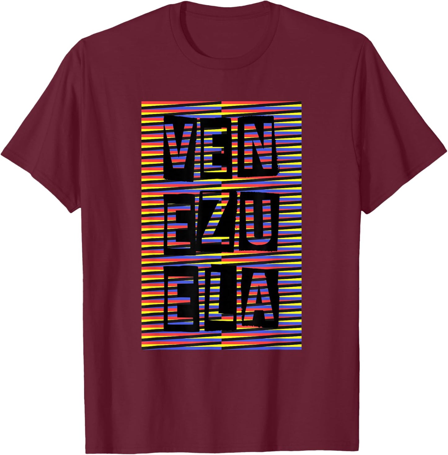 Venezuela Traditional Chromatic Background Art T-Shirt - T-Shirt | Maroon