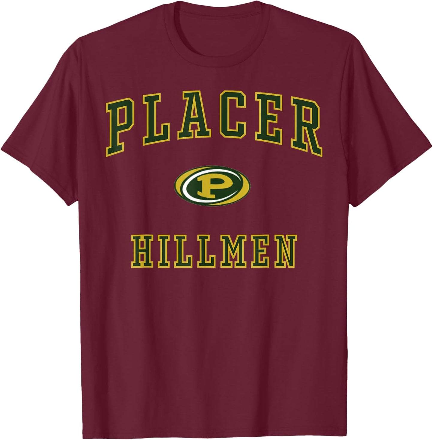 Placer High School Hillmen C1 T-Shirt - T-Shirt | Maroon