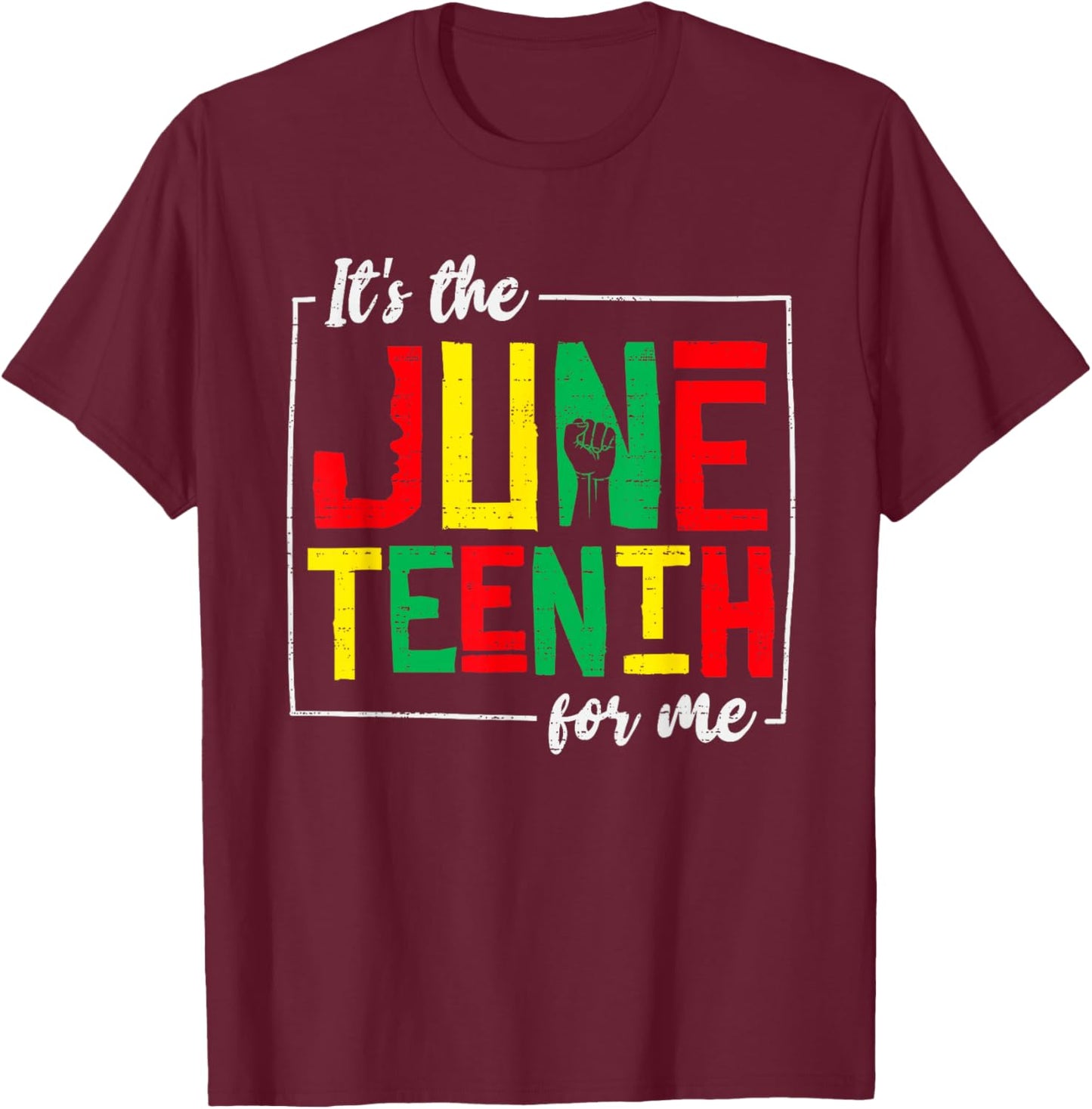 Juneteenth 1865 Freedom Day African June 19th Afro T-Shirt - T-Shirt | Maroon
