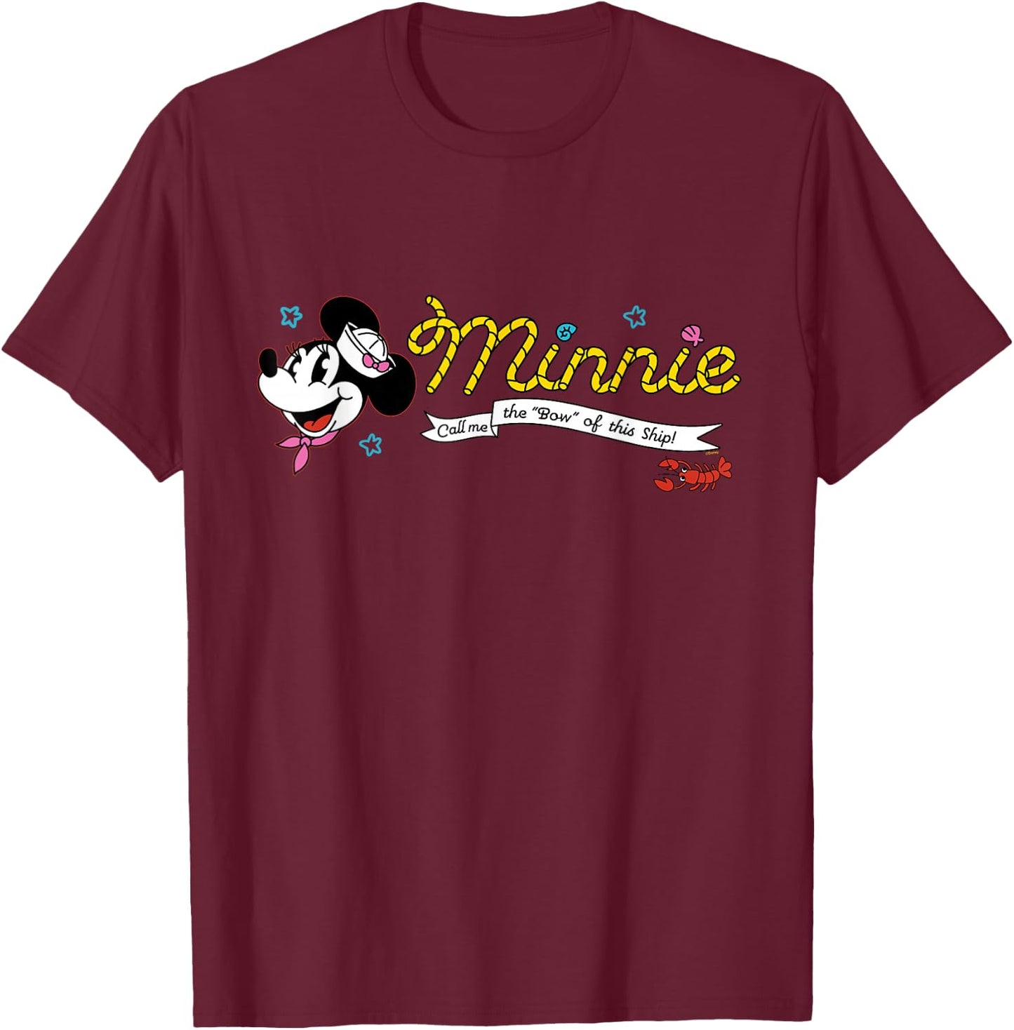 Disney Cruise Sailor Minnie Mouse Call Me The Ship’s “Bow” T-Shirt - T-Shirt | Maroon