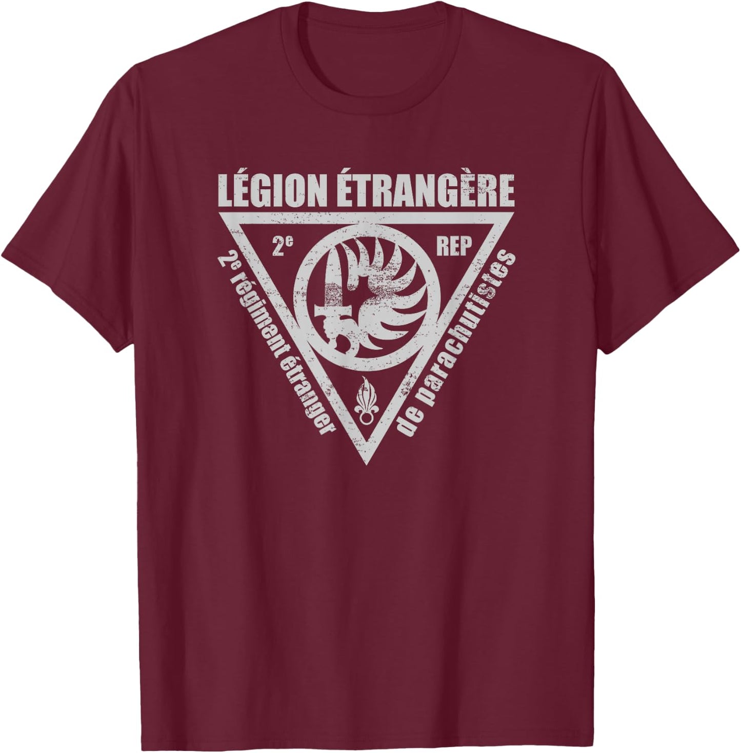 French Foreign Legion Paratrooper T shirt - 2 Rep T-Shirt - T-Shirt | Maroon