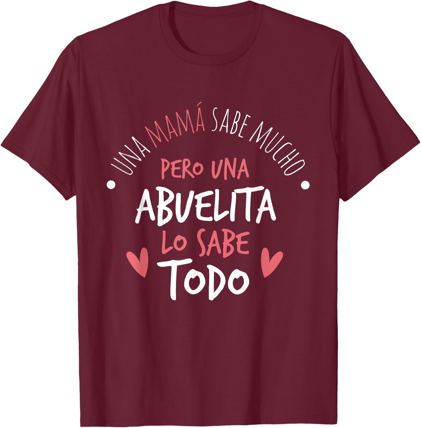 Abuelita Sabe Todo Dia de la Madre Regalo Small T-Shirt - T-Shirt | Maroon