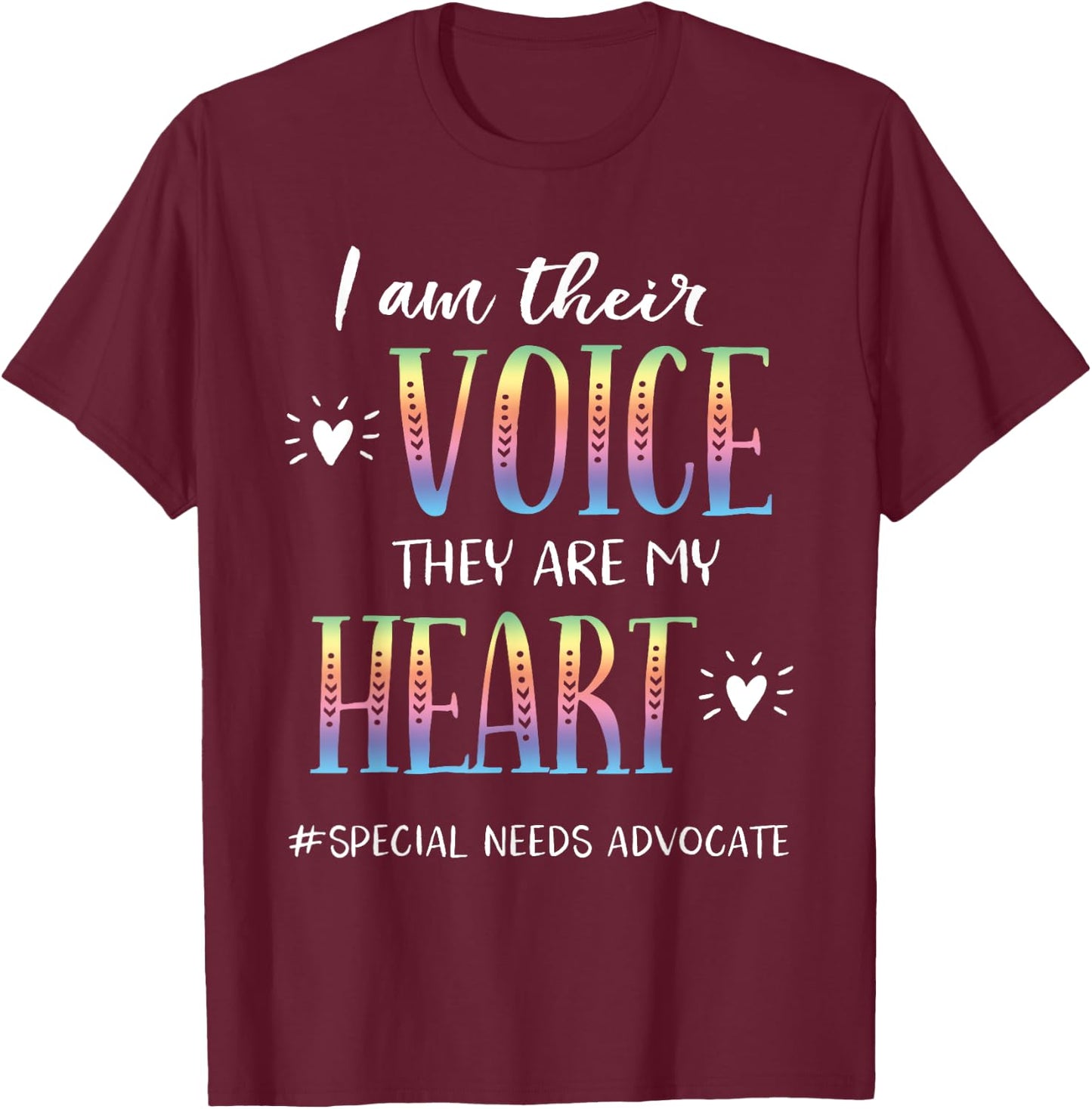 SPED Teacher Special Needs Advocate Gift I Am Their Voice Women T-Shirt - T-Shirt | Maroon