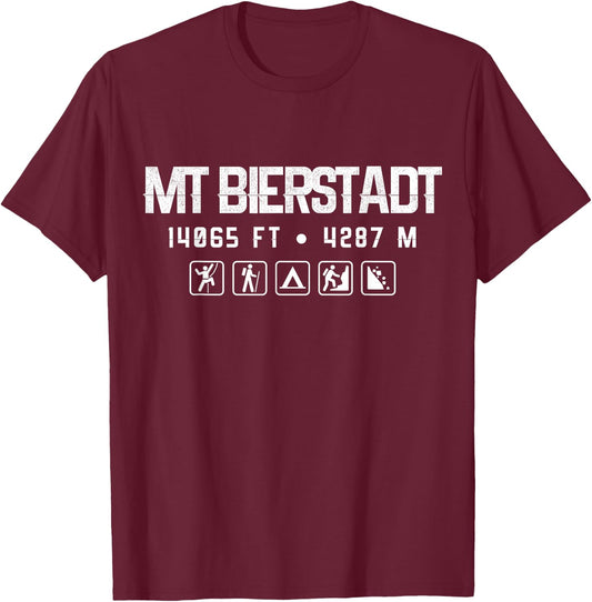 Mt Bierstadt Colorado Mountain 14er Shirt T-Shirt - T-Shirt | Maroon