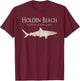 Retro Holden Beach NC Shark Men Women Girls Kids T-Shirt - T-Shirt | Maroon