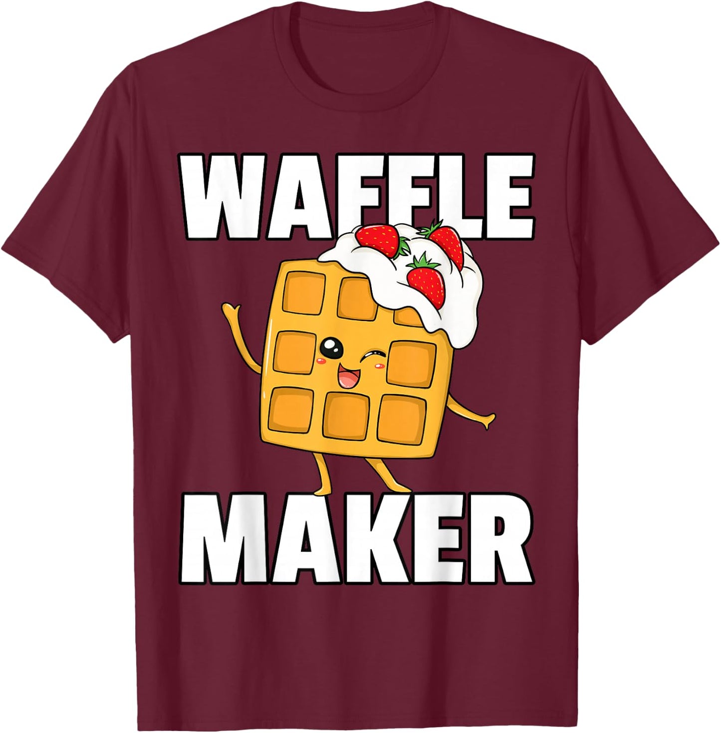 Waffle World's Best Waffle Maker Cute Lovers Syrup T-Shirt - T-Shirt | Maroon