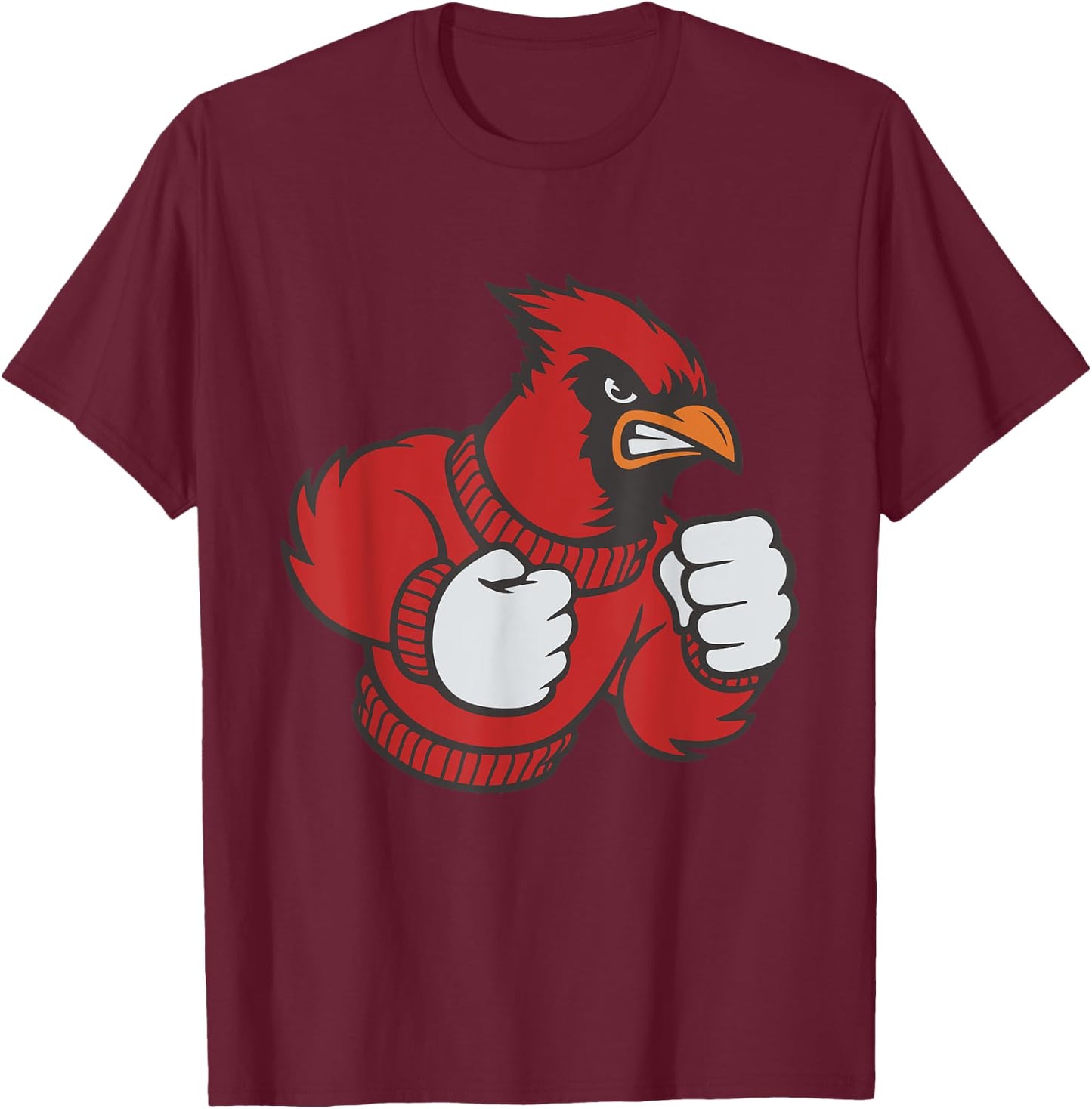 Cardinal Shirt - Fighting Cardinals Shirt - Mad Bird Graphic T-Shirt - T-Shirt | Maroon