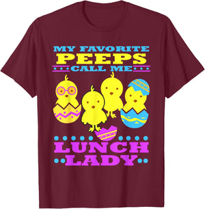 Easter Lunch Lady School Cute Cafeteria Worker T-Shirt - T-Shirt | Maroon