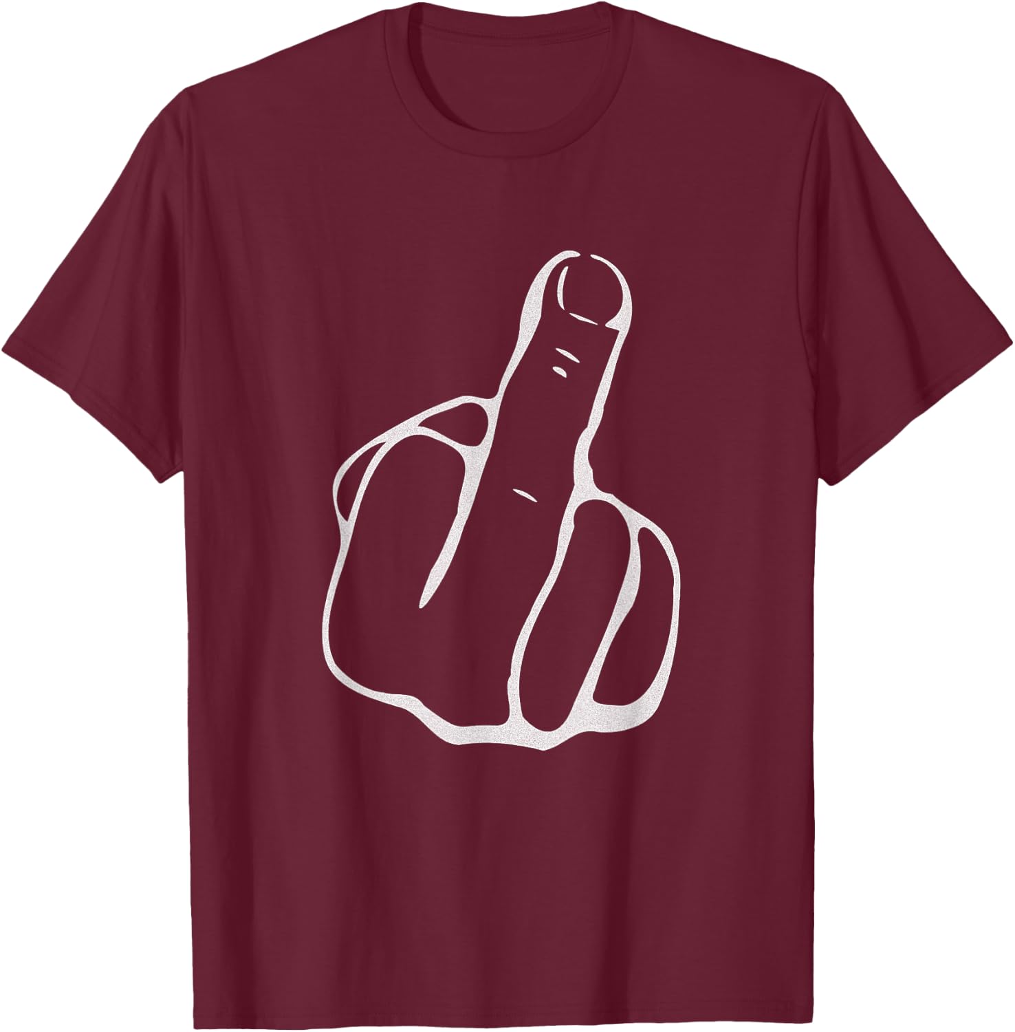 Middle Finger Flip Off T-Shirt - T-Shirt | Maroon