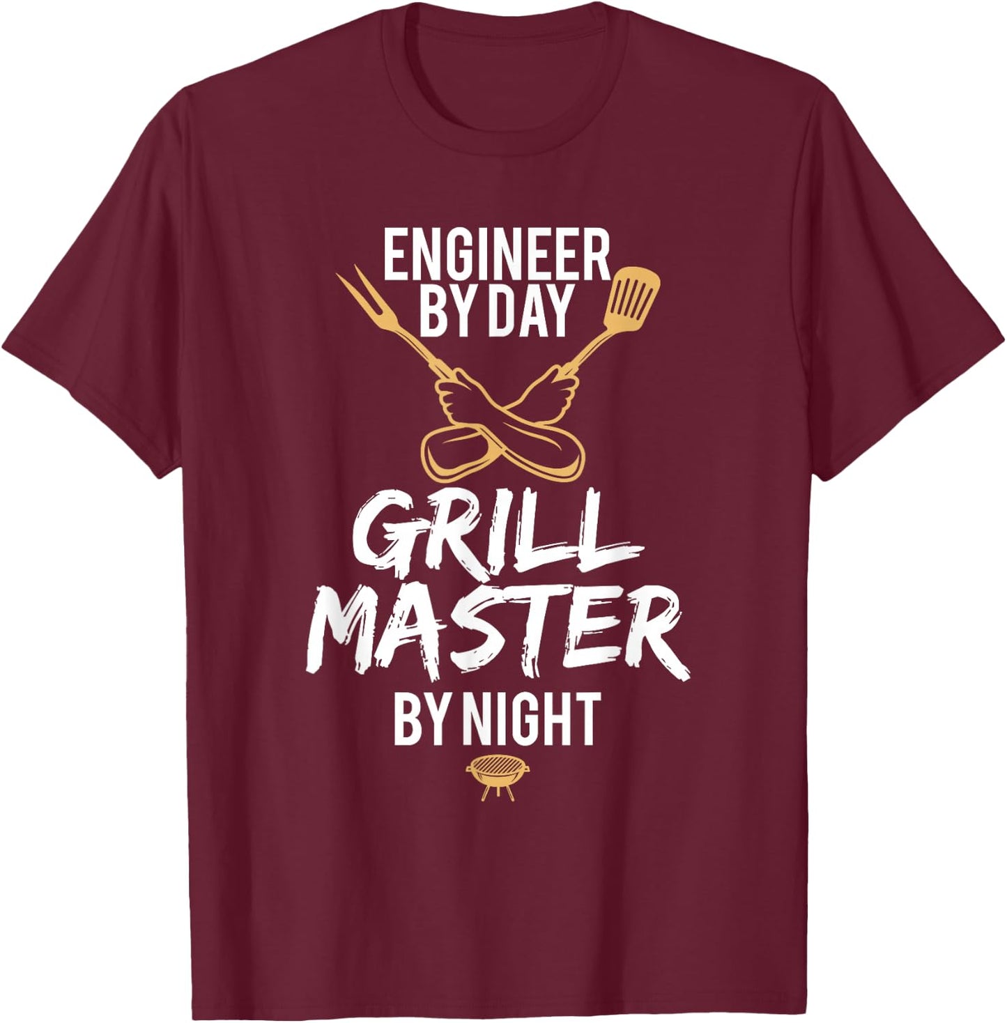 Grill BBQ Master Engineer Funny Barbecue Gift T-Shirt - T-Shirt | Maroon