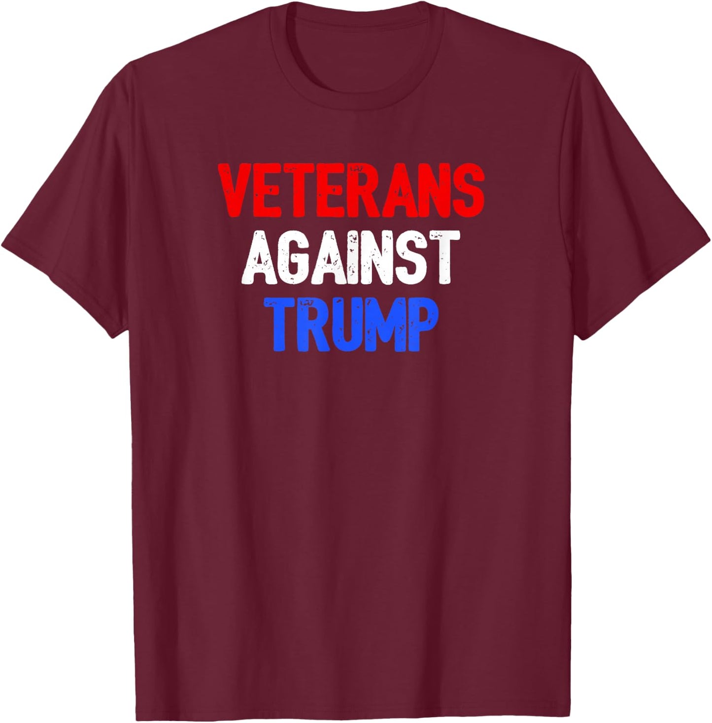 Veterans Against Donald Trump T-Shirt - T-Shirt | Maroon
