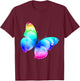 Monarch Butterfly Rainbow Cute Pastel Festival Colorful T-Shirt - T-Shirt | Maroon
