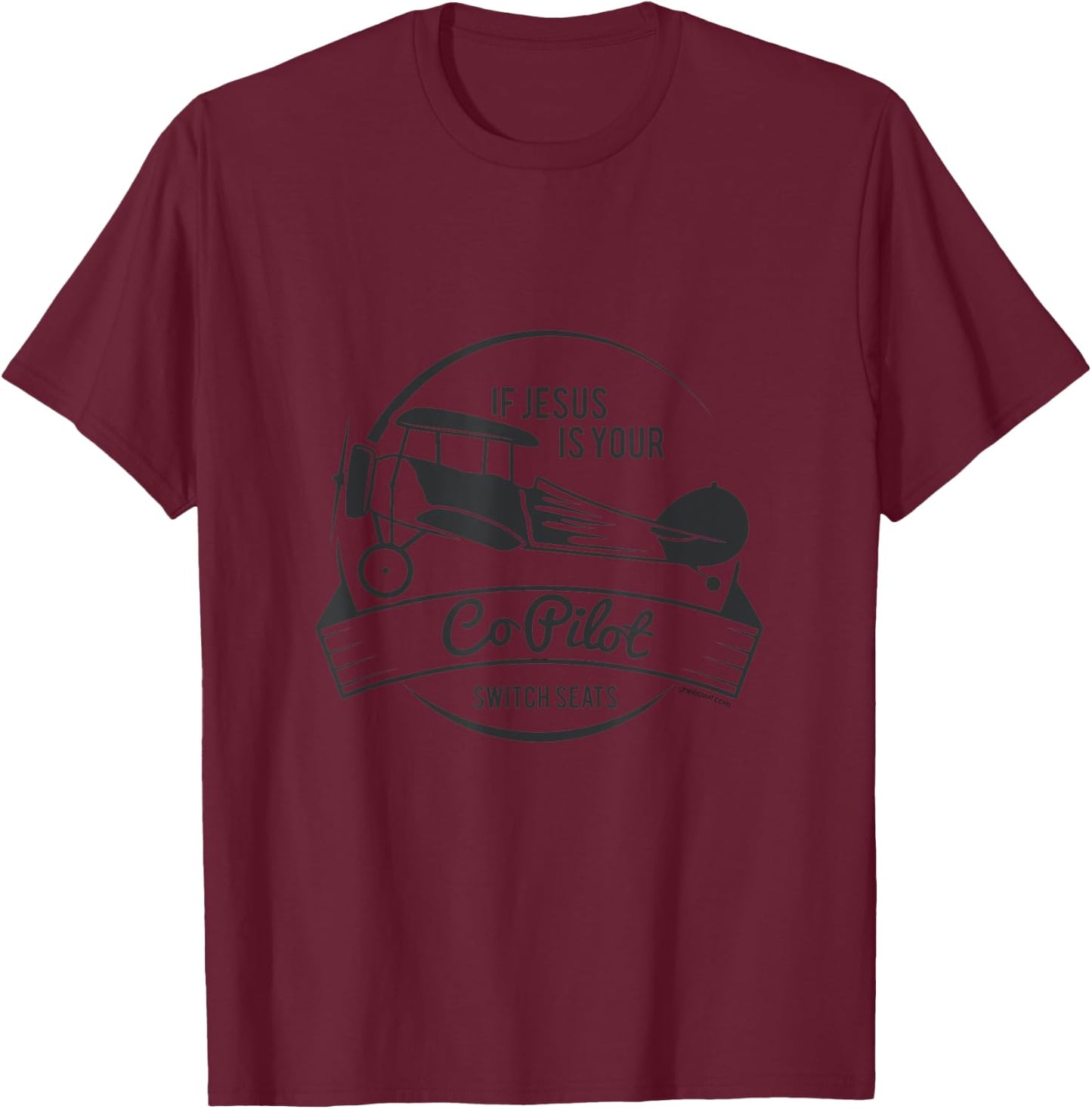 Cool Christian Aviator Pilot T Shirt Gift T-Shirt - T-Shirt | Maroon