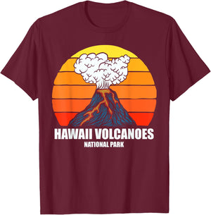 Camping Hiking Retro Vintage Hawaii Volcanoes National Park T-Shirt - T-Shirt | Maroon