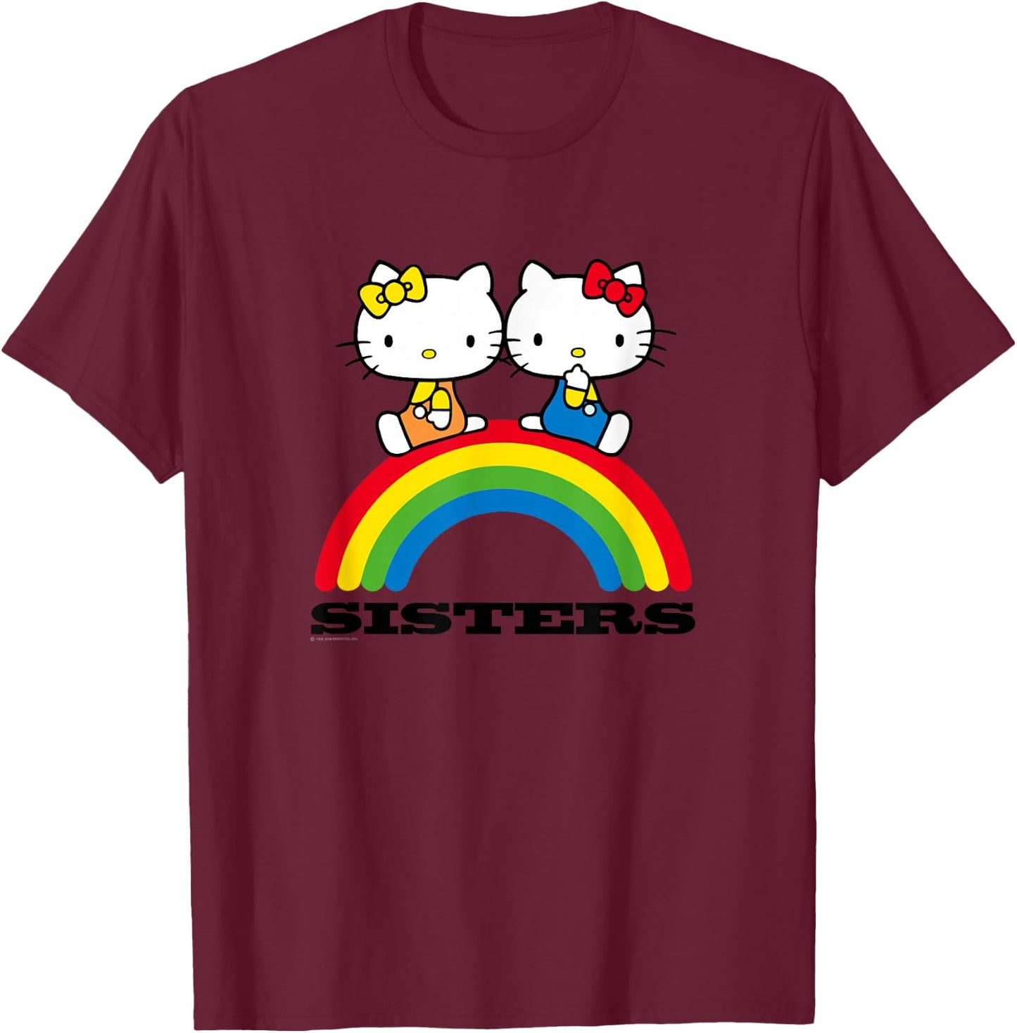 Hello Kitty and Mimmy Sisters T-Shirt - T-Shirt | Maroon
