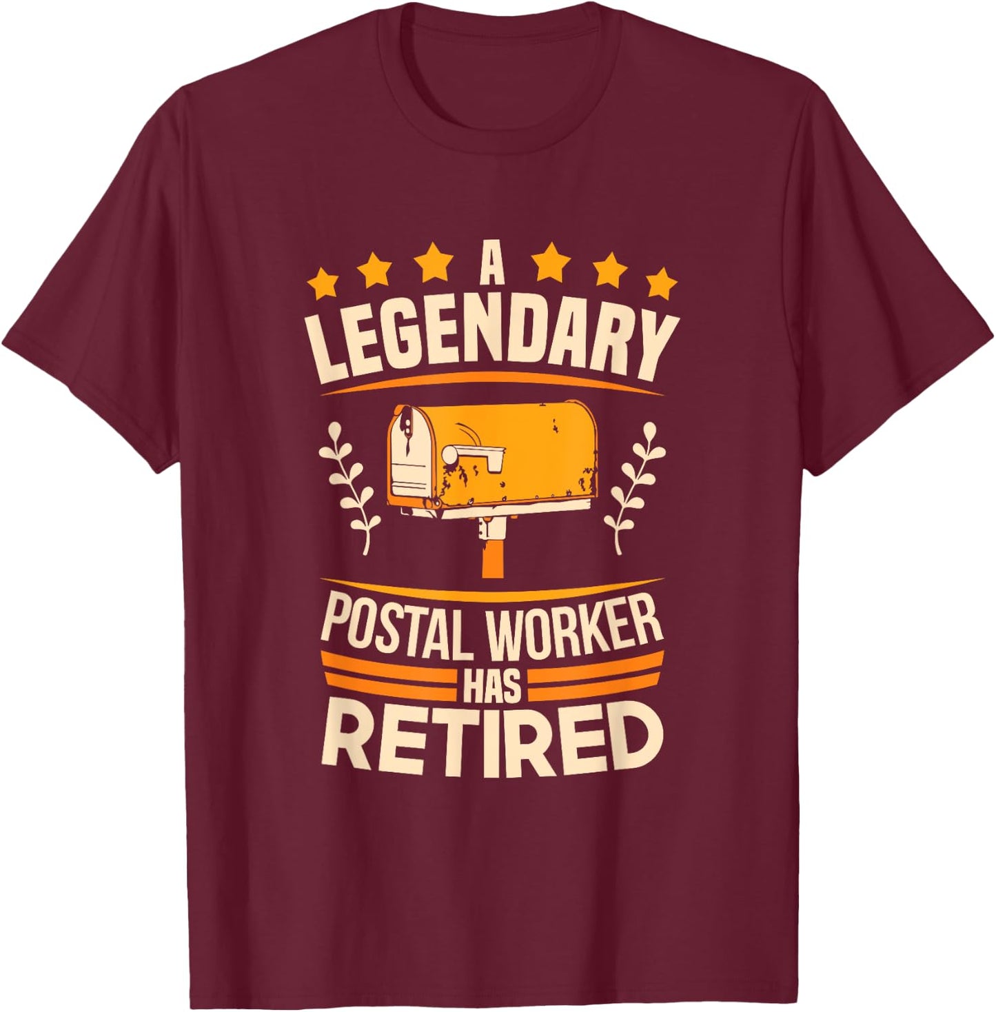 Post Office Retiree Celebration Retired Postal Worker T-Shirt - T-Shirt | Maroon
