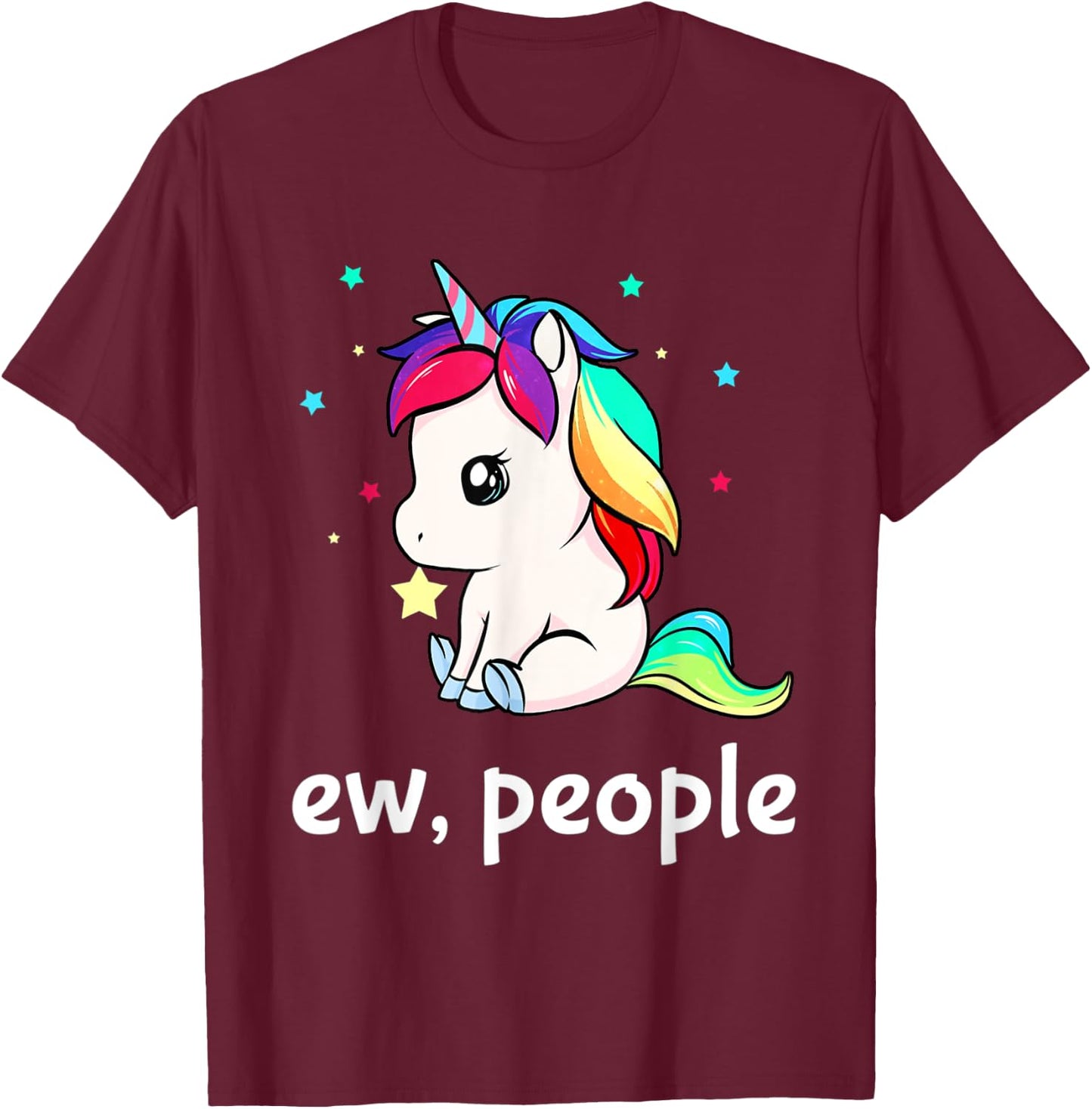 Ew People Unicorn Shirt T-Shirt - T-Shirt | Maroon