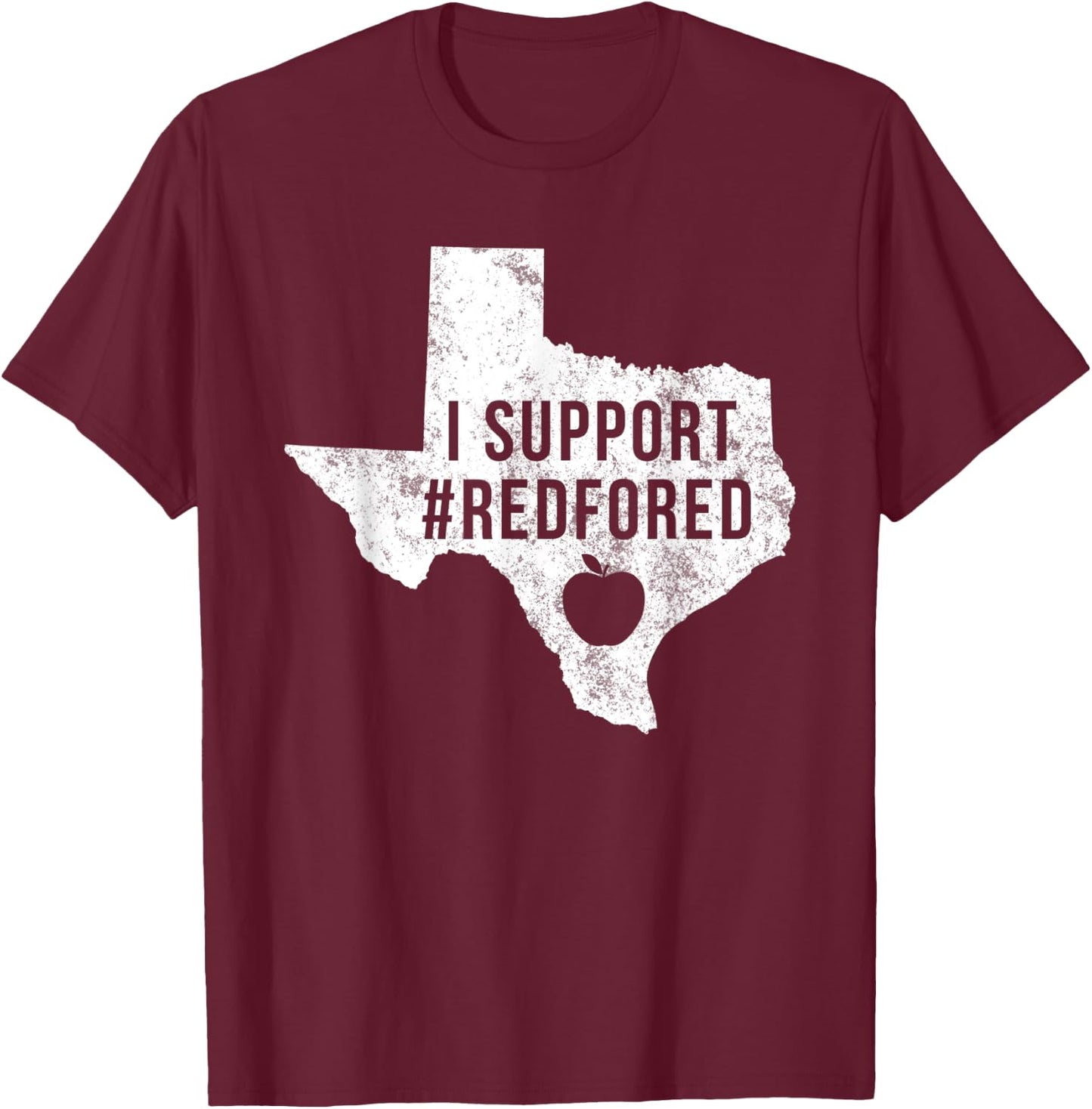 I Support Red For Ed Texas Teacher Public Education Women Kids T-Shirt - T-Shirt | Maroon