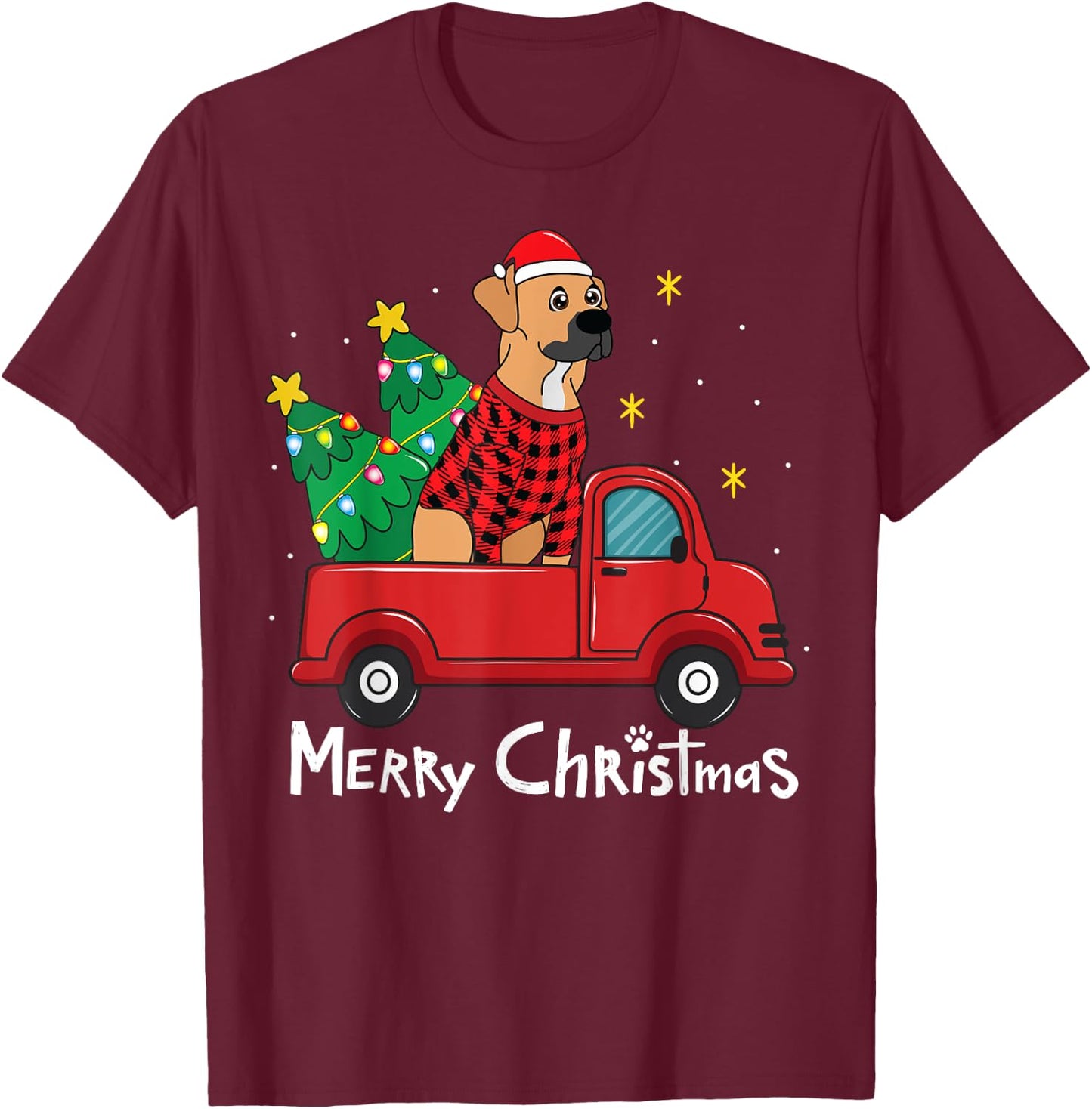 Black Mouth Cur Christmas Funny Gift T-Shirt - T-Shirt | Maroon