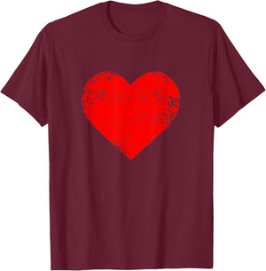 Red Heart Funny Cute Design T-Shirt - T-Shirt | Maroon