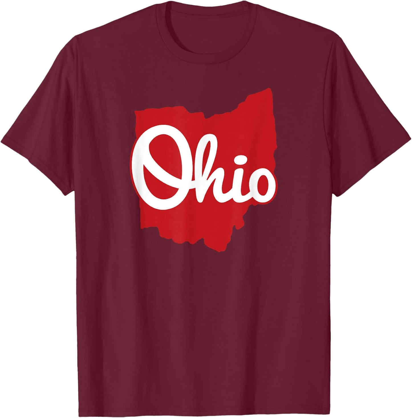I Love My Ohio Home Script Ohio T-Shirt - T-Shirt | Maroon