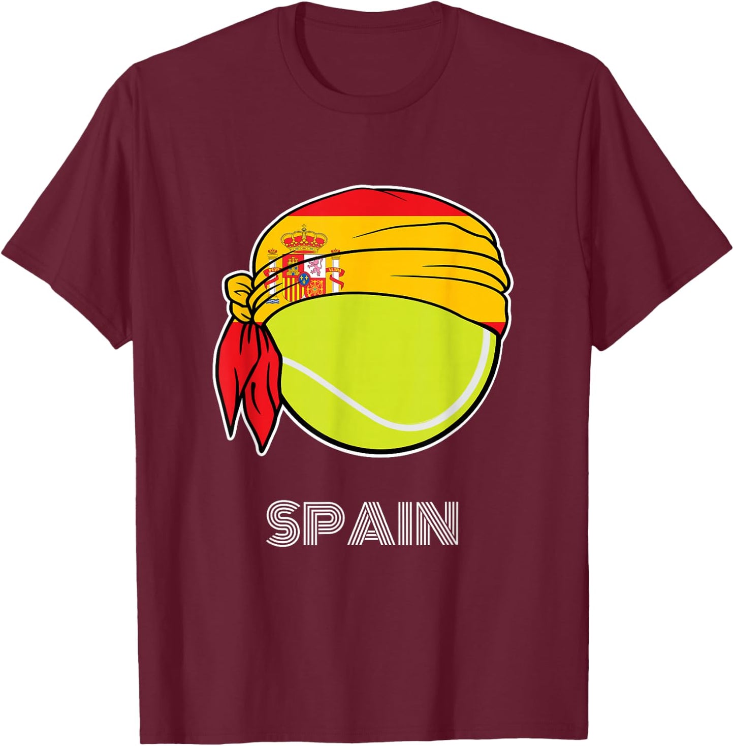 Spain Tennis Top for Spanish Players, Fans or Coach T-Shirt - T-Shirt | Maroon