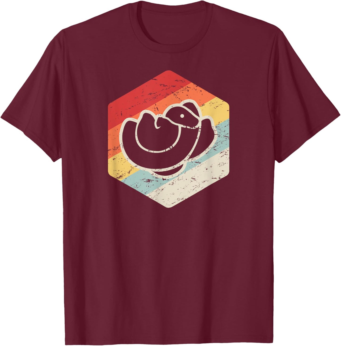Green Tree Python / Snake & Pet Python - Retro T-Shirt - T-Shirt | Maroon