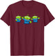 Disney Pixar Toy Story 4 Little Green Men Aliens T-Shirt - T-Shirt | Maroon