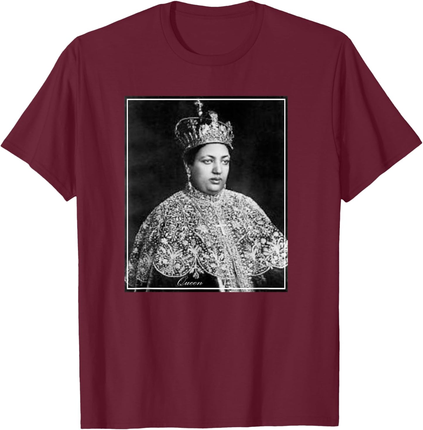 Ethiopian Empress Menen Asfaw T-Shirt - T-Shirt | Maroon