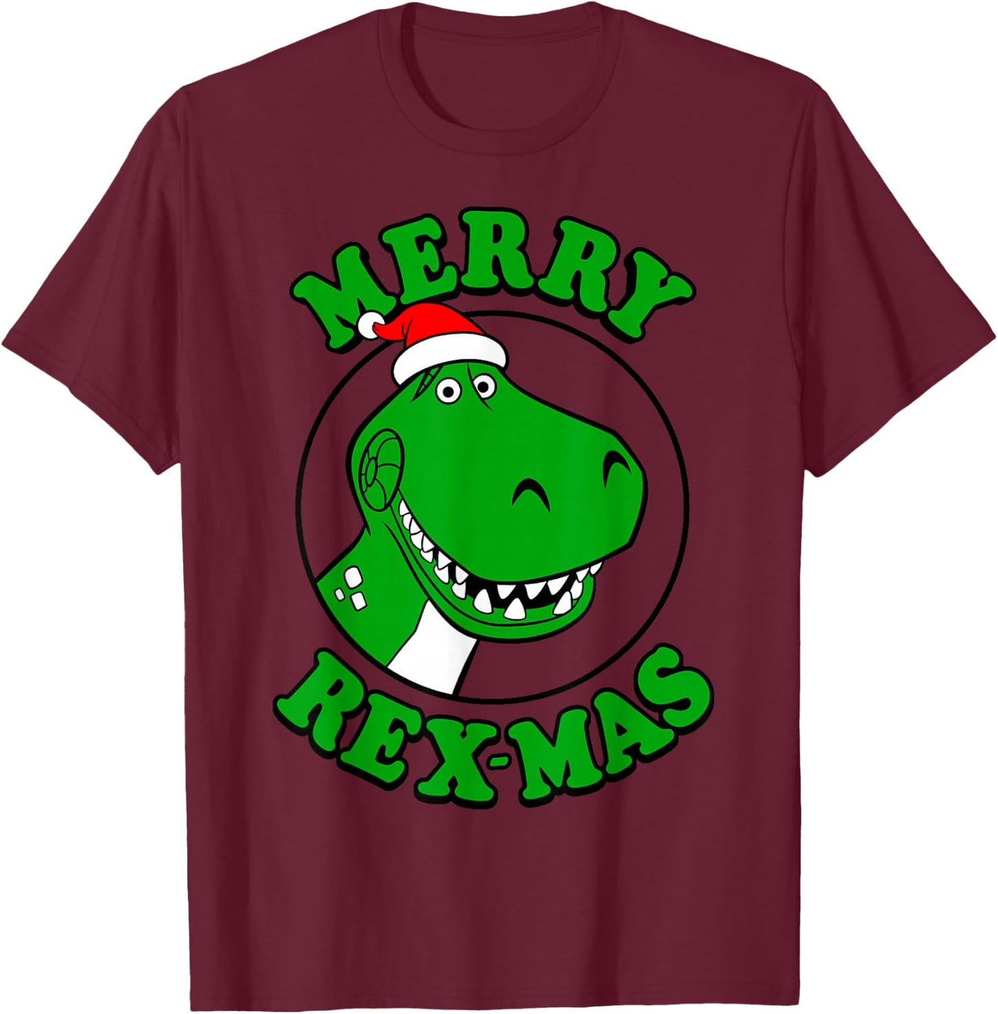 Disney Pixar Toy Story Merry Rex-Mas Christmas T-Shirt - T-Shirt | Maroon