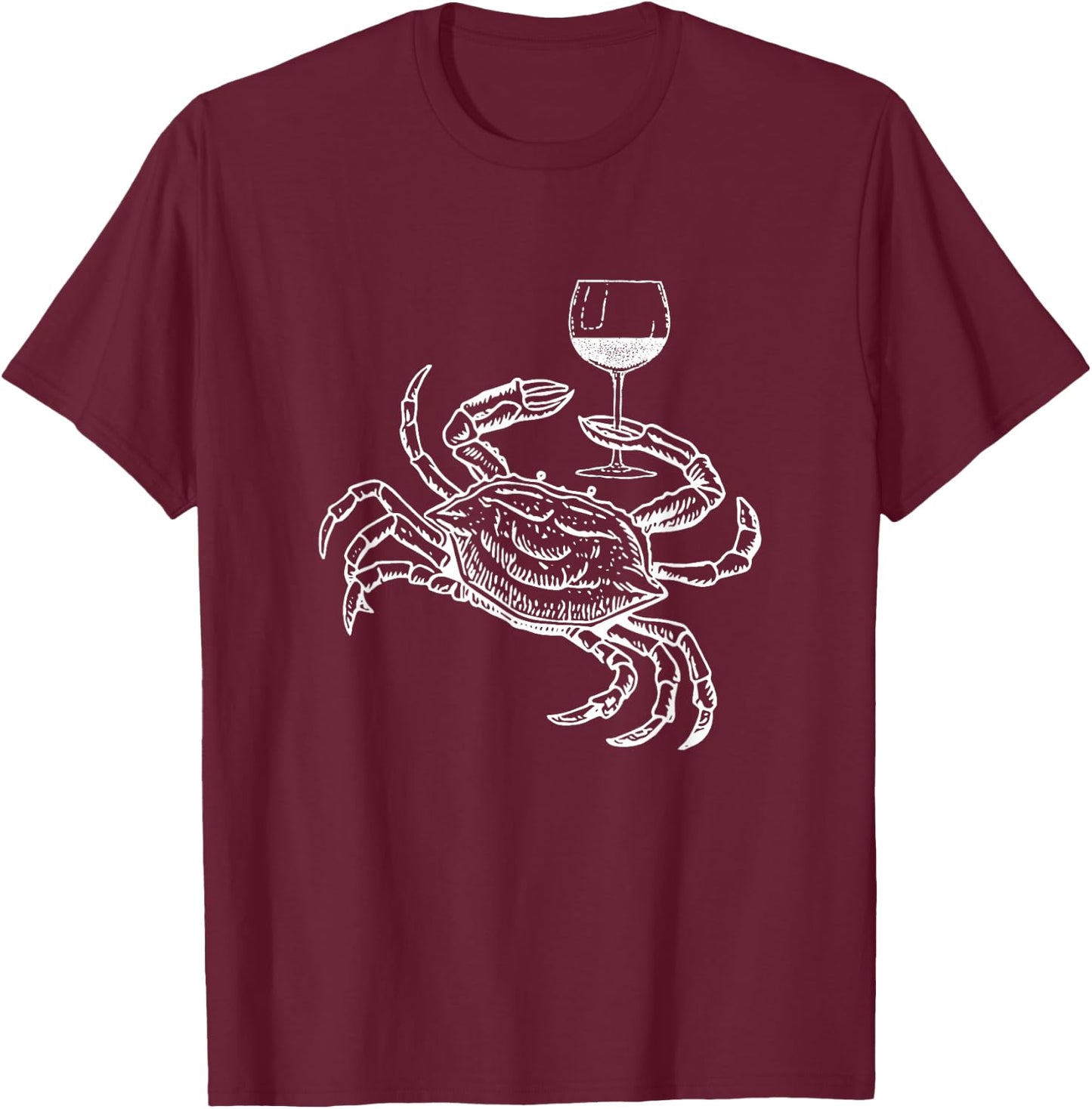 Wine Crab Ocean Lovers Shirt Funny Drinking Vacation T-Shirt - T-Shirt | Maroon