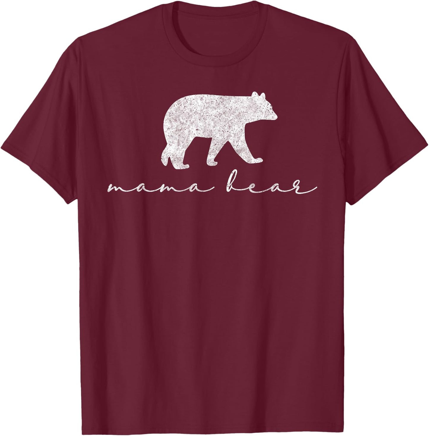 Mama Bear Shirt Cute White T-Shirt - T-Shirt | Maroon
