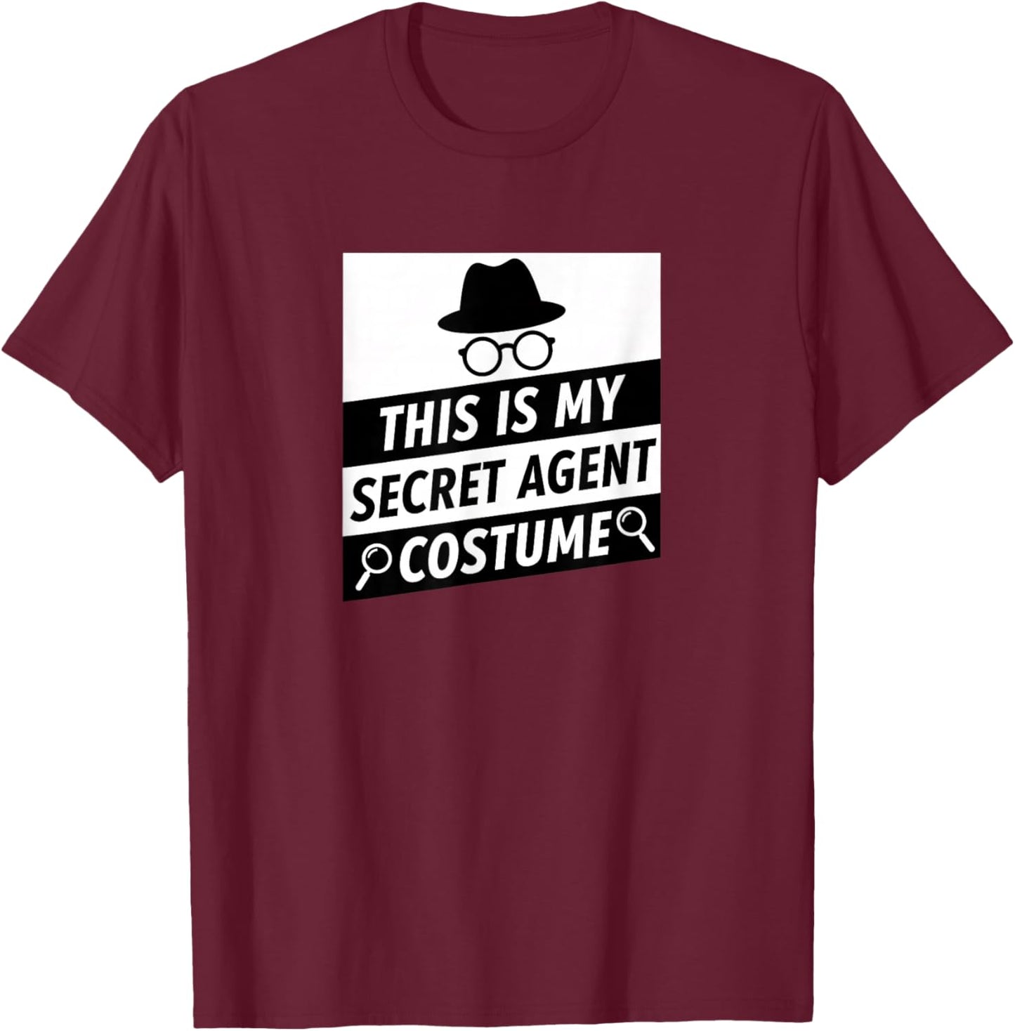 This is My Secret Agent Costume Halloween Kids Spy Disguise T-Shirt - T-Shirt | Maroon