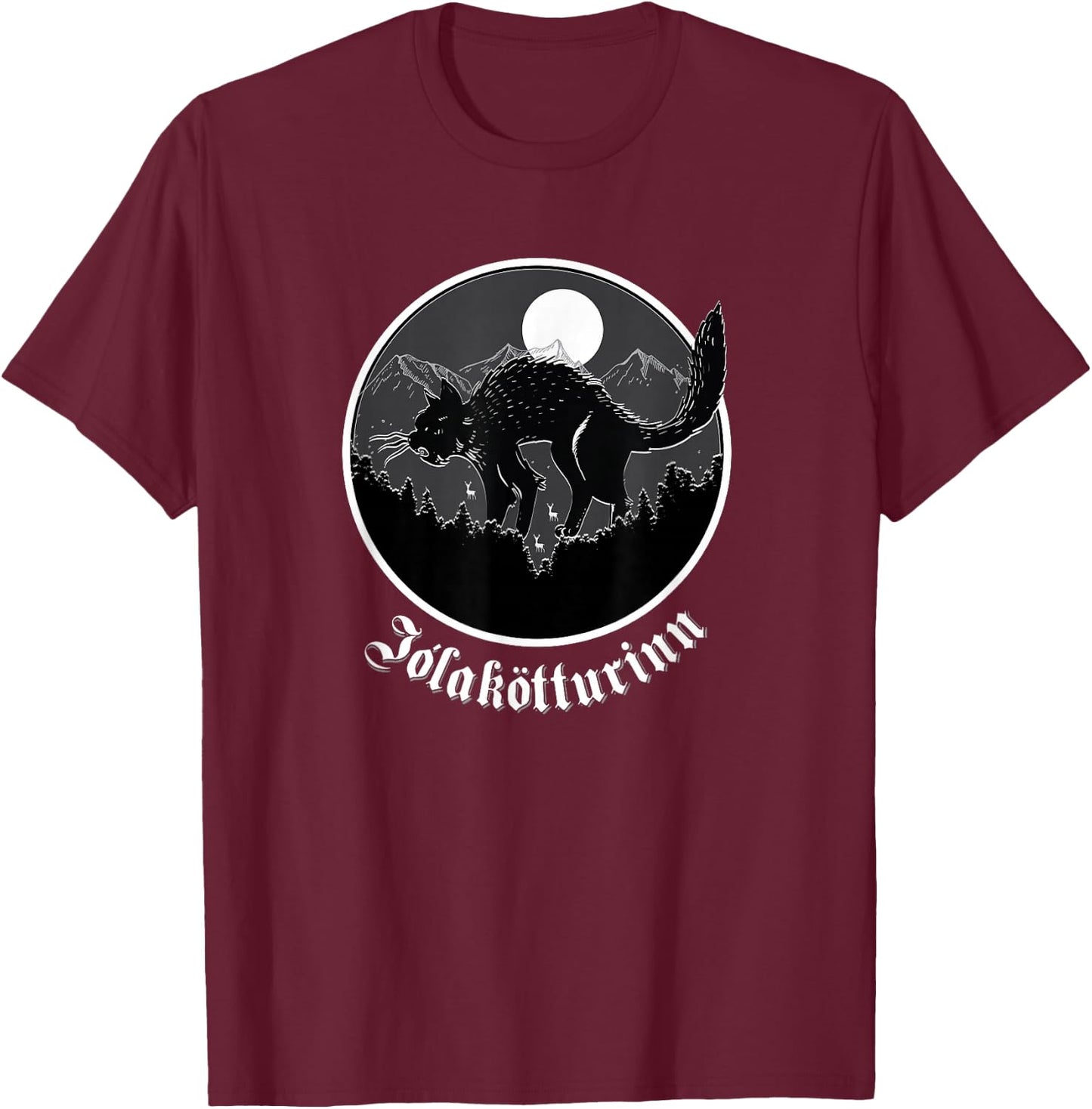 Yule Cat Jolakotturinn Icelandic Folklore Christmas Gift T-Shirt - T-Shirt | Maroon
