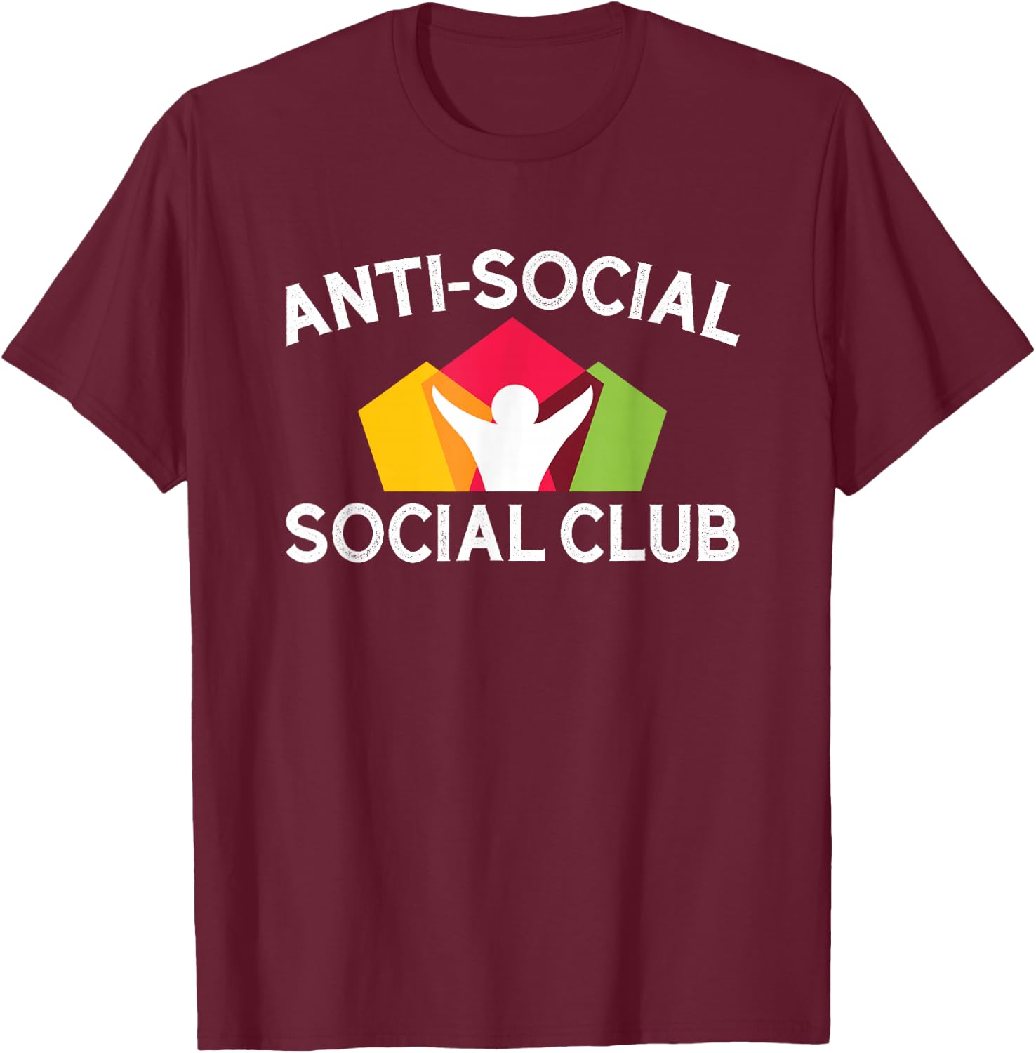 Funny Anti-Social Social Club T-Shirt - T-Shirt | Maroon