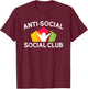 Funny Anti-Social Social Club T-Shirt - T-Shirt | Maroon