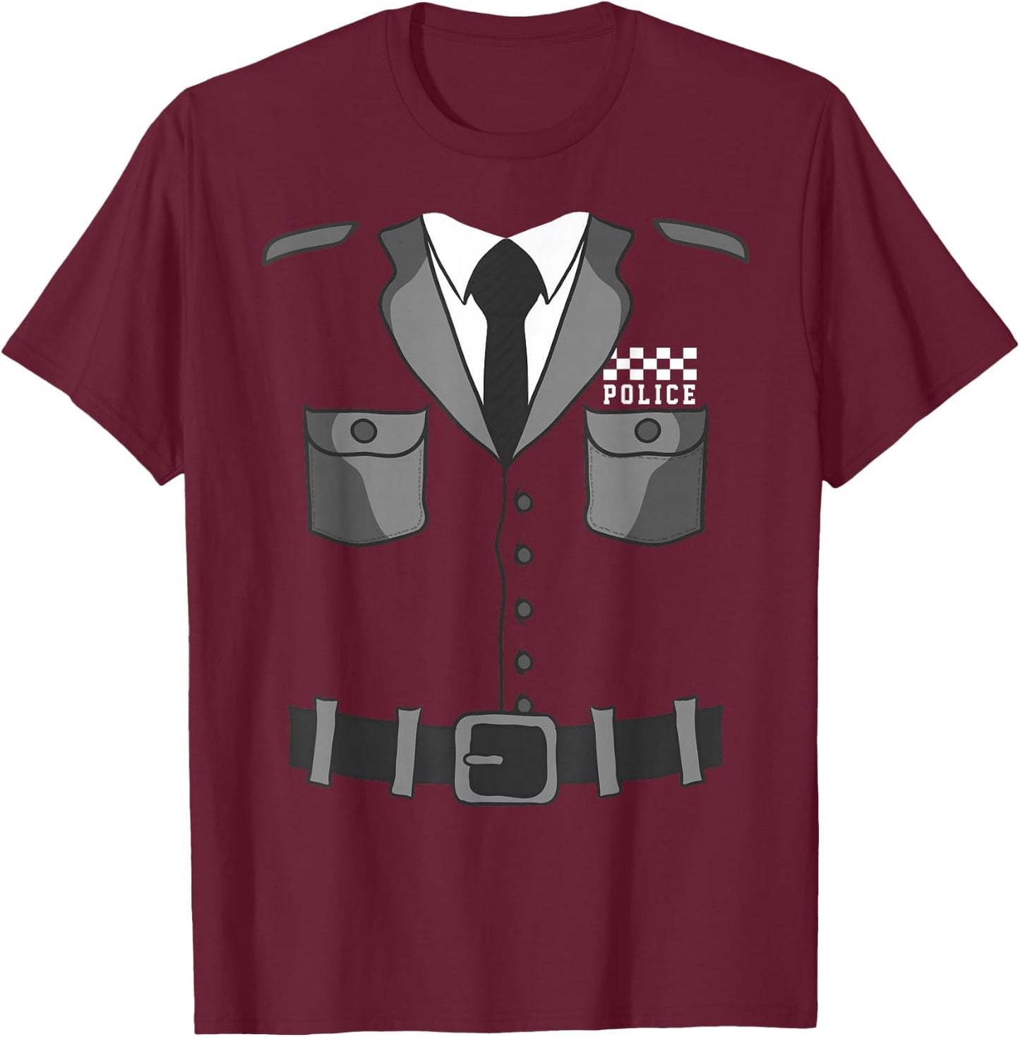 British Policeman Bobby Copper Police Halloween Costume T-Shirt - T-Shirt | Maroon