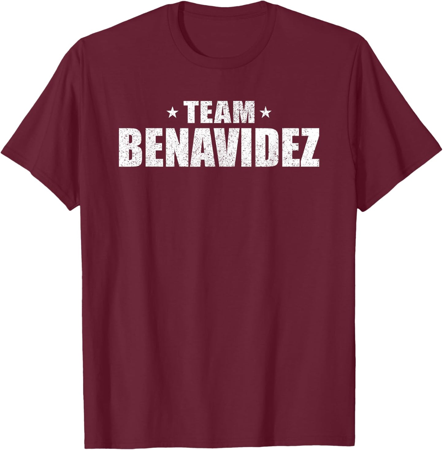 Benavidez Surname Team Costume Retro Hispanic Spanish Family T-Shirt - T-Shirt | Maroon