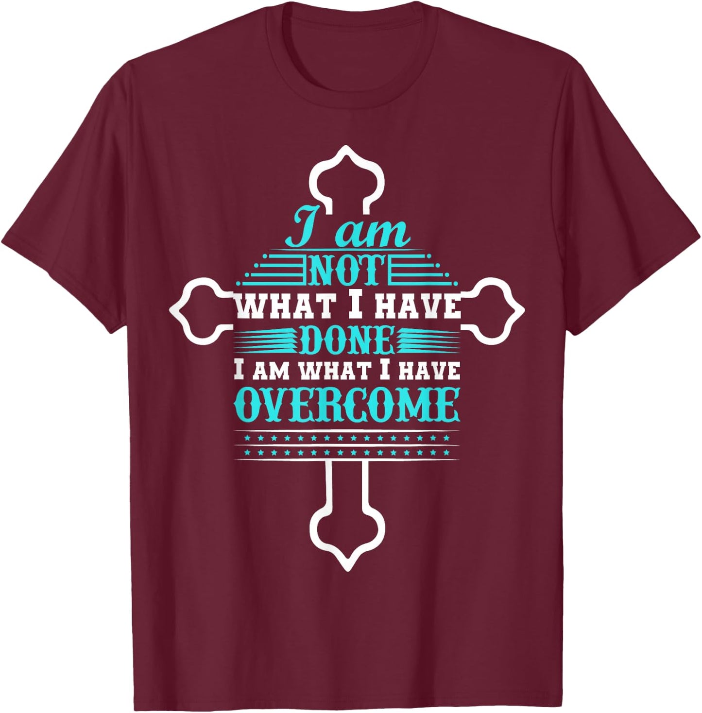 Celebrate Recovery Christian Cross with Quotes. T-Shirt - T-Shirt | Maroon
