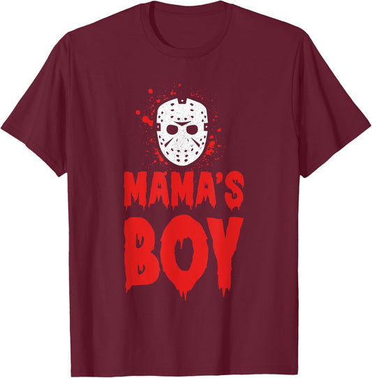MAMA'S BOY Halloween Horror T-Shirt - T-Shirt | Maroon