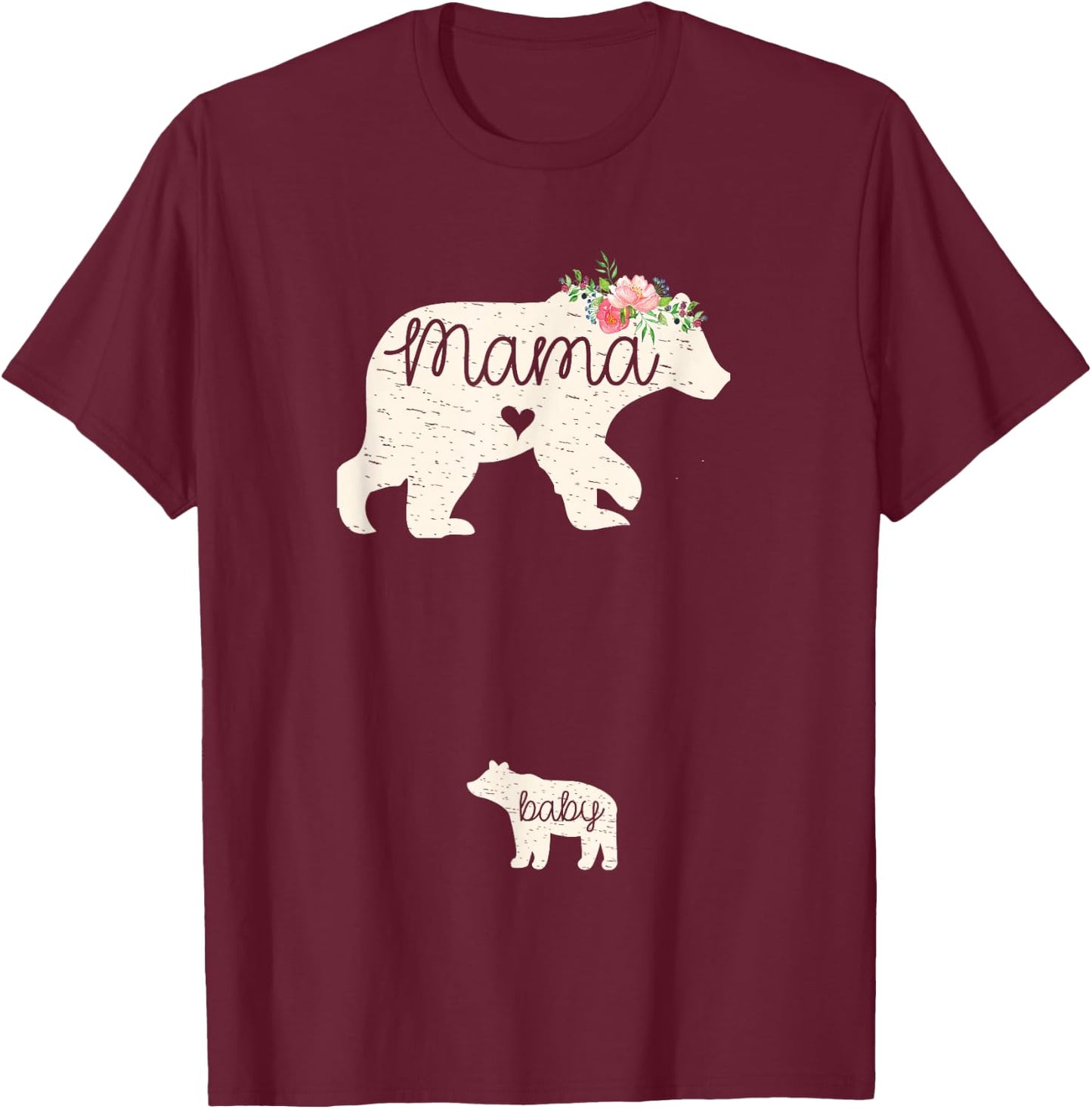 Mama & Baby Bear Cute Pregnancy Announcement Mom To Be Gift T-Shirt - T-Shirt | Maroon