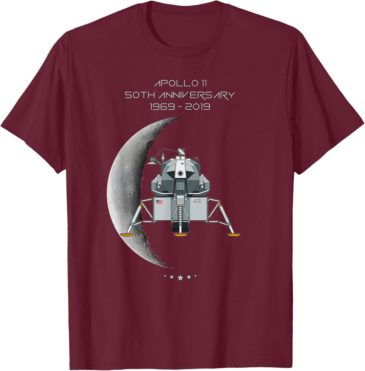 Apollo 11 50Th Anniversary Lunar Module Moon The Eagle Shirt T-Shirt - T-Shirt | Maroon