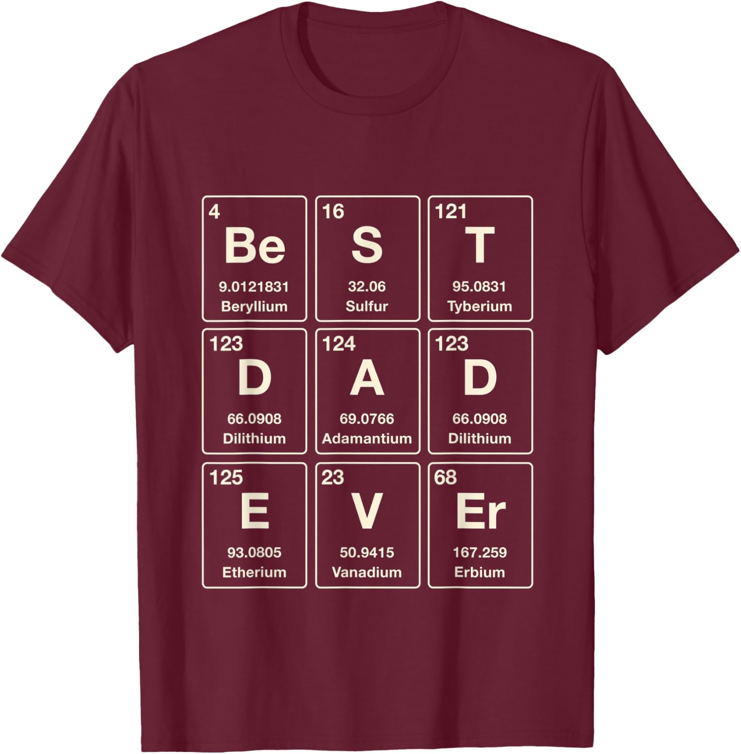 Best Science Dad Ever Shirt Periodic Table Fathers Day Gifts T-Shirt - T-Shirt | Maroon