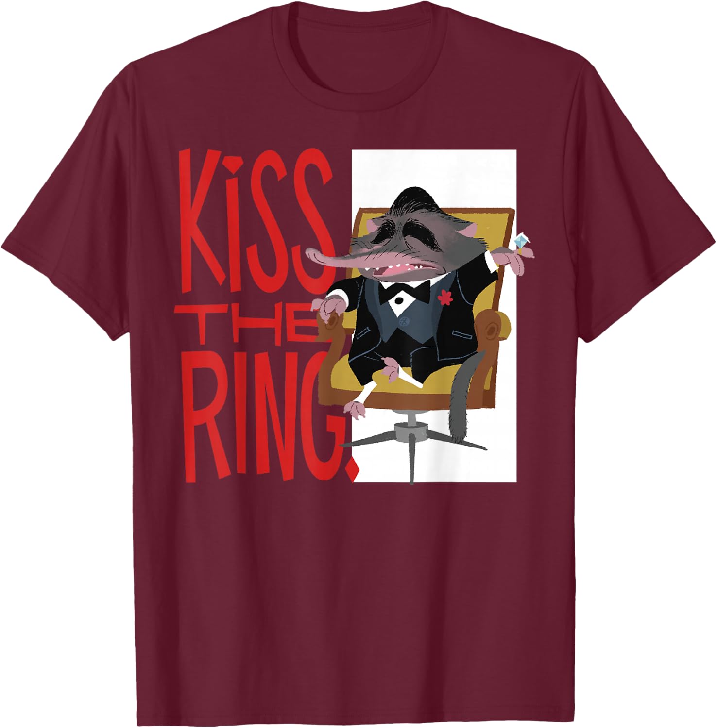 Disney Zootopia Kiss The Ring Graphic T-Shirt - T-Shirt | Maroon