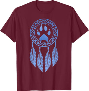Wolf Paw Dreamcatcher Wolves Dream Catcher Vintage Graphic T-Shirt - T-Shirt | Maroon