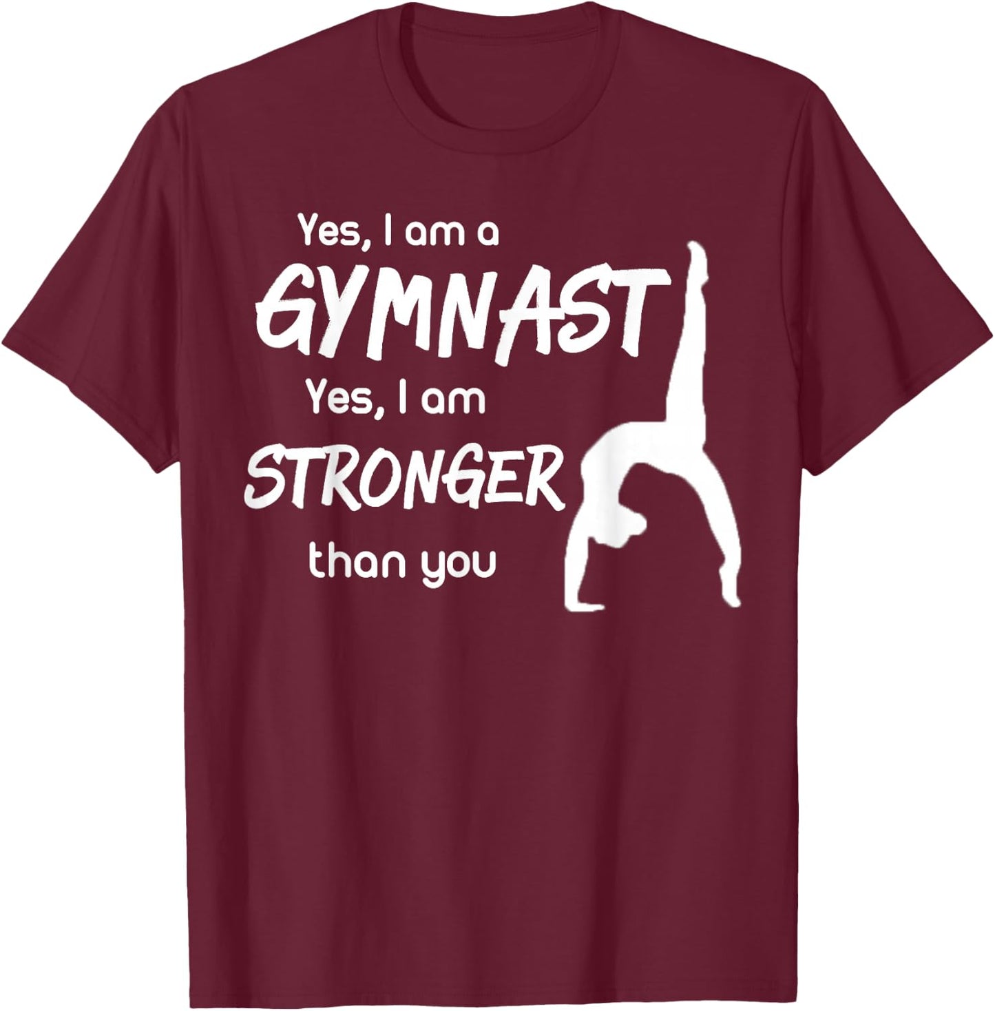 Funny Gymnastics Girls Gymnast Shirt Gift T-Shirt - T-Shirt | Maroon