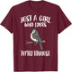Just A Girl Who Loves Tufted Titmouse Bird Gift T-Shirt - T-Shirt | Maroon