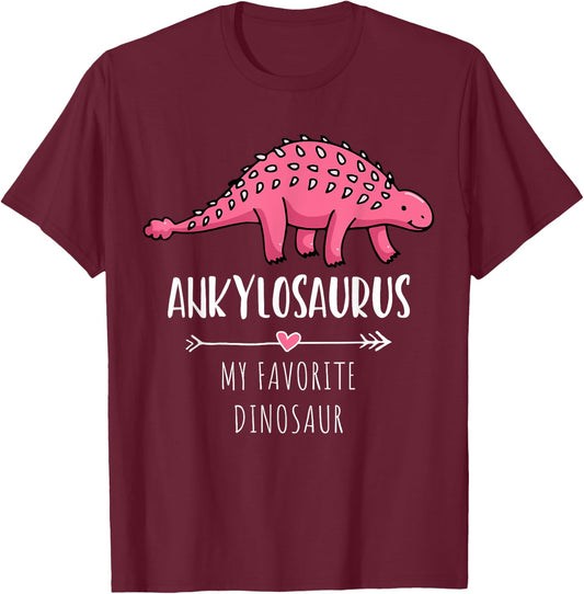 Ankylosaurus My Favorite Dinosaur T-Shirt - T-Shirt | Maroon