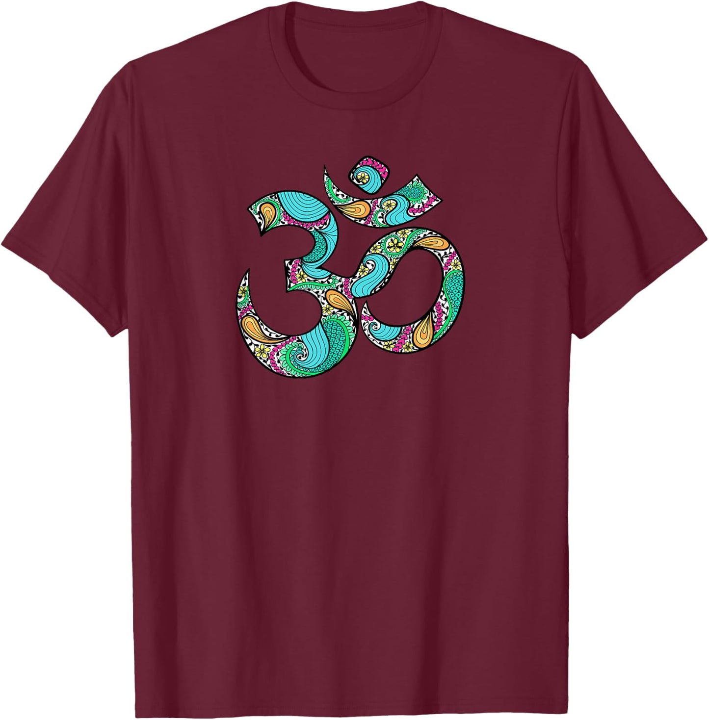 Om Ohm Aum Symbol T Shirt Spiritual Yoga T-Shirt - T-Shirt | Maroon